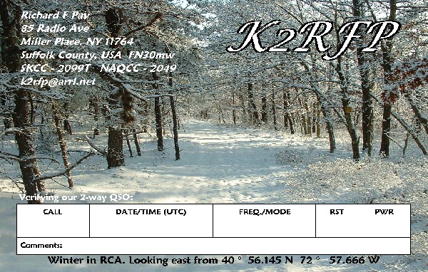 One of my many QSL cards made with my QSL Cardmaker program.