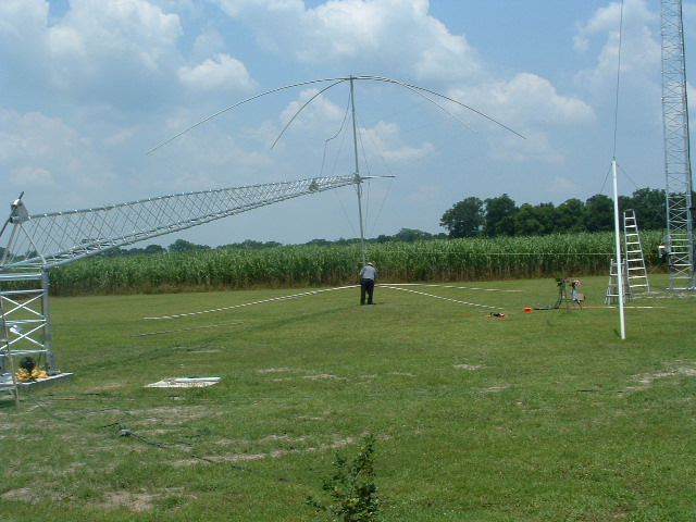 Getting the 40 Meter Quad up on a 70' fold-over tower.
