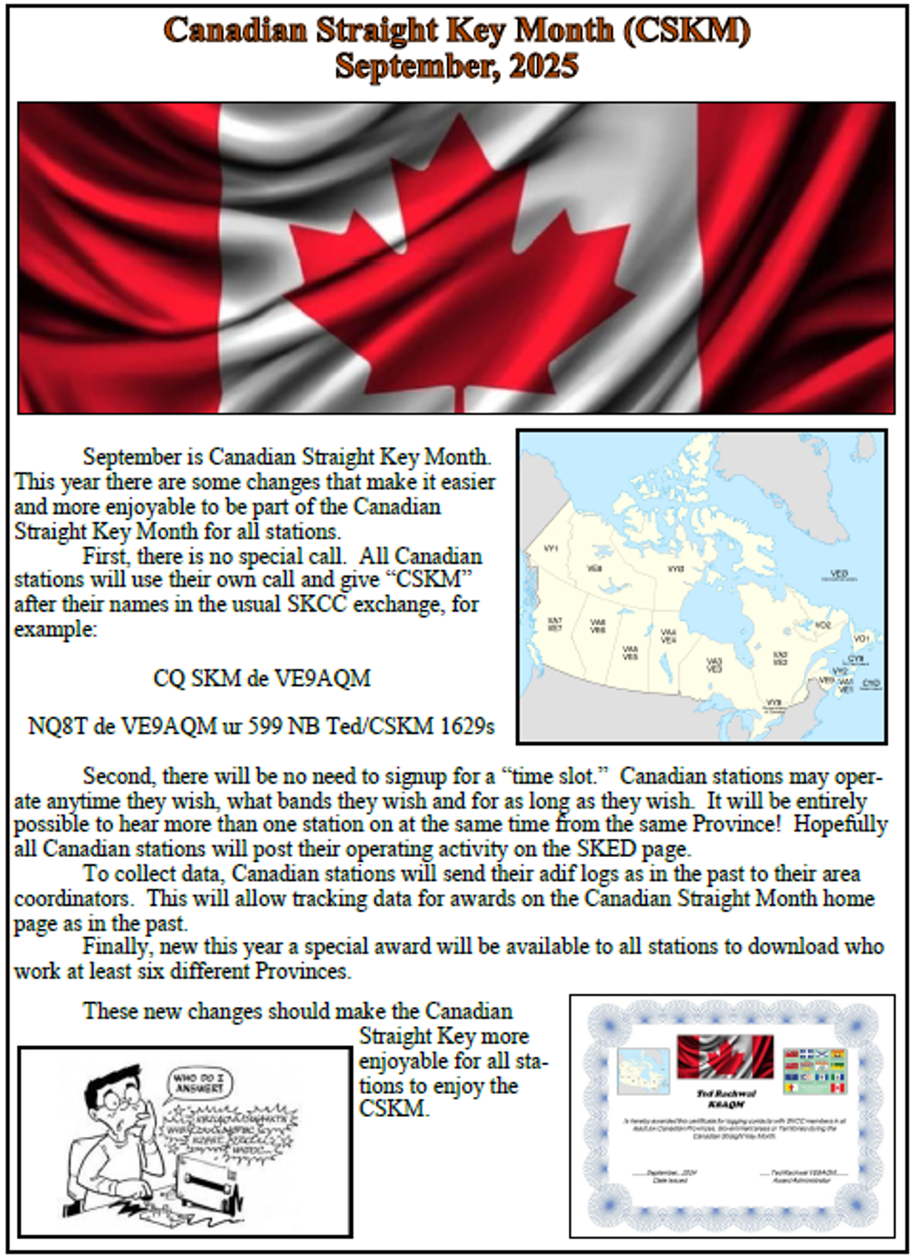 Canadian Straight Key Month September 2025